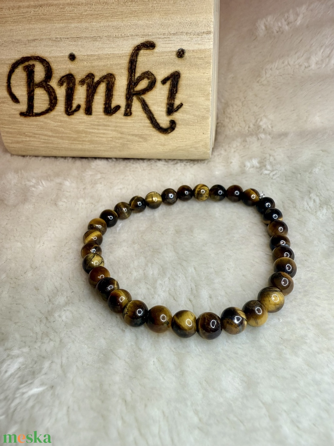 Ásvány karkötő - Tigrisszem - ékszer - karkötő - ásványkarkötő - Meska.hu