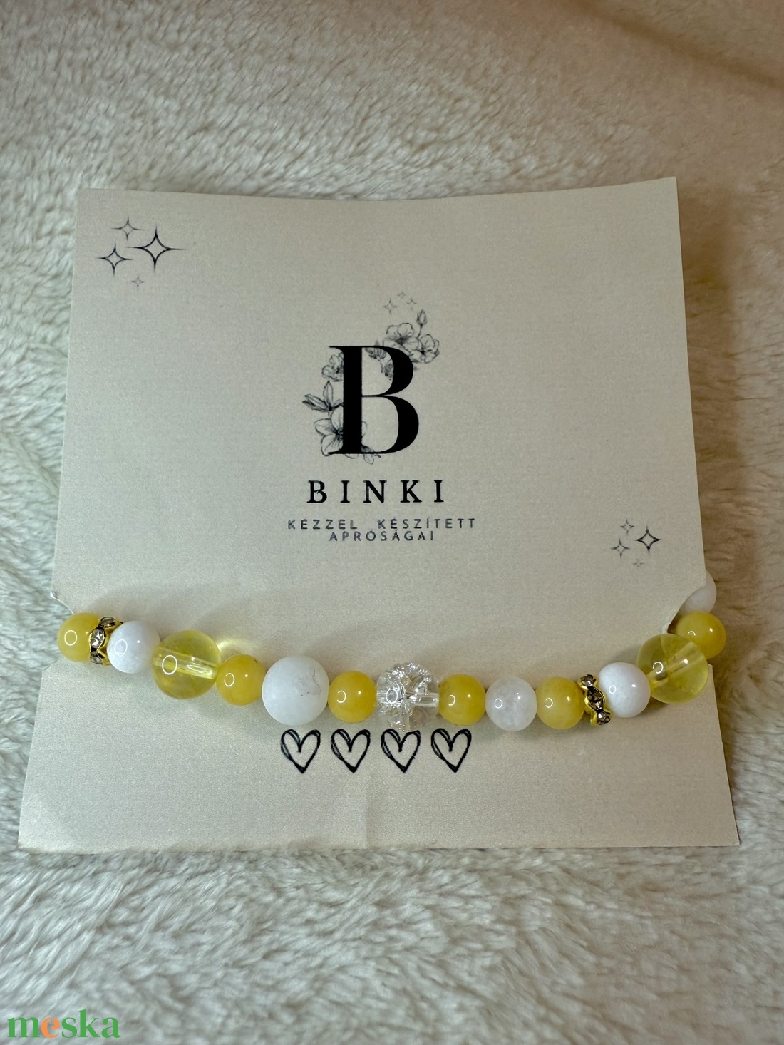 Ásvány karkötő - Sárga - ékszer - karkötő - ásványkarkötő - Meska.hu