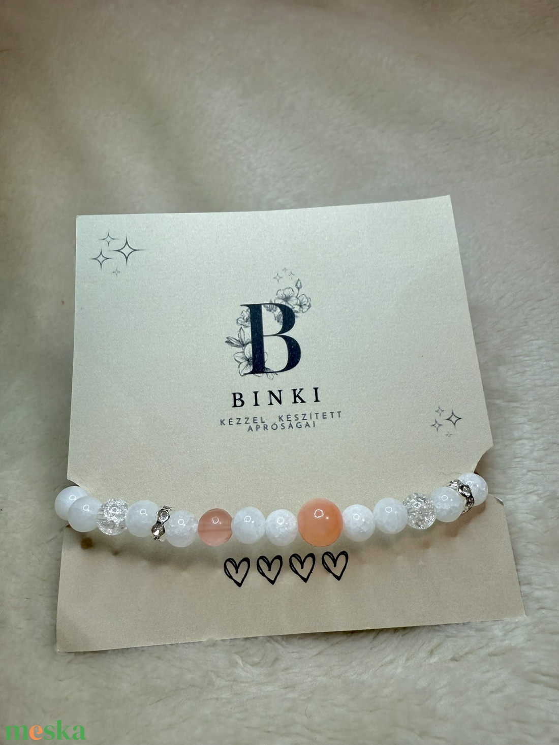 Ásvány karkötő - Eper - ékszer - karkötő - ásványkarkötő - Meska.hu