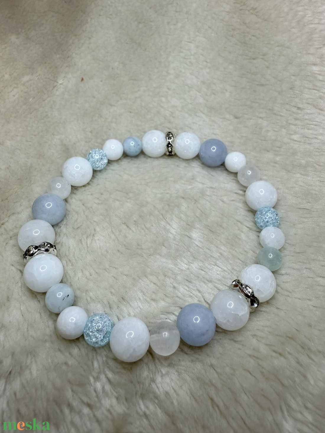 Ásvány karkötő - Kék - ékszer - karkötő - ásványkarkötő - Meska.hu