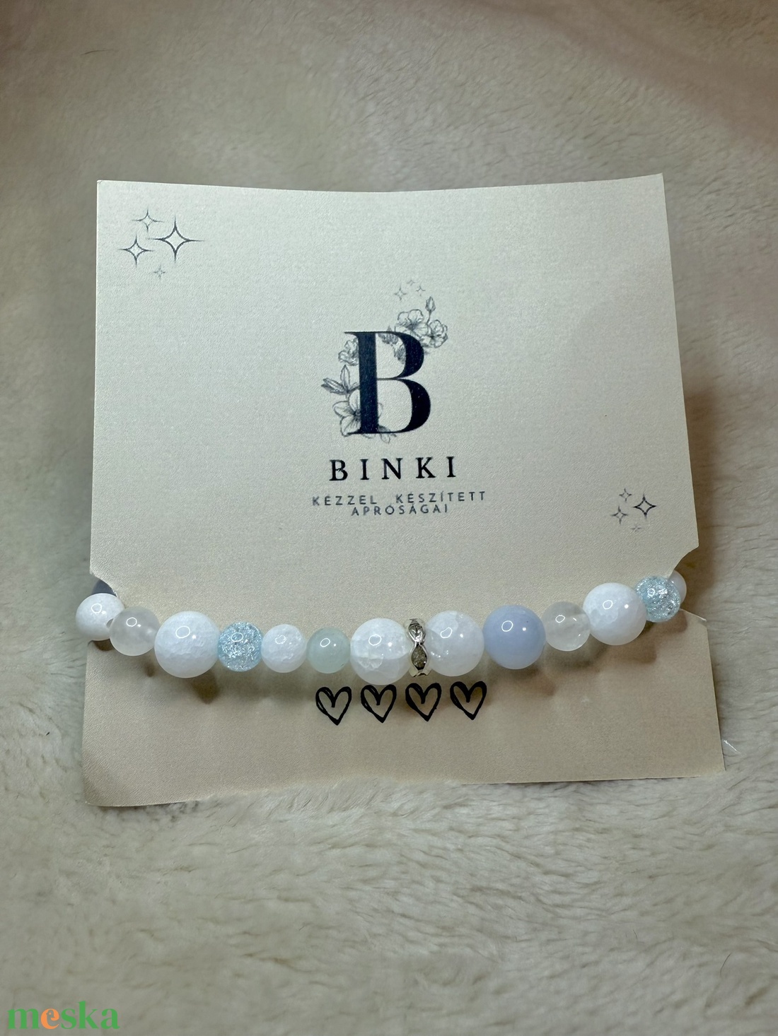 Ásvány karkötő - Kék - ékszer - karkötő - ásványkarkötő - Meska.hu