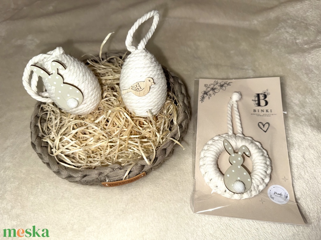 Natúr színű húsvéti kosár csomag - otthon & életmód - dekoráció - húsvéti asztaldíszek - Meska.hu