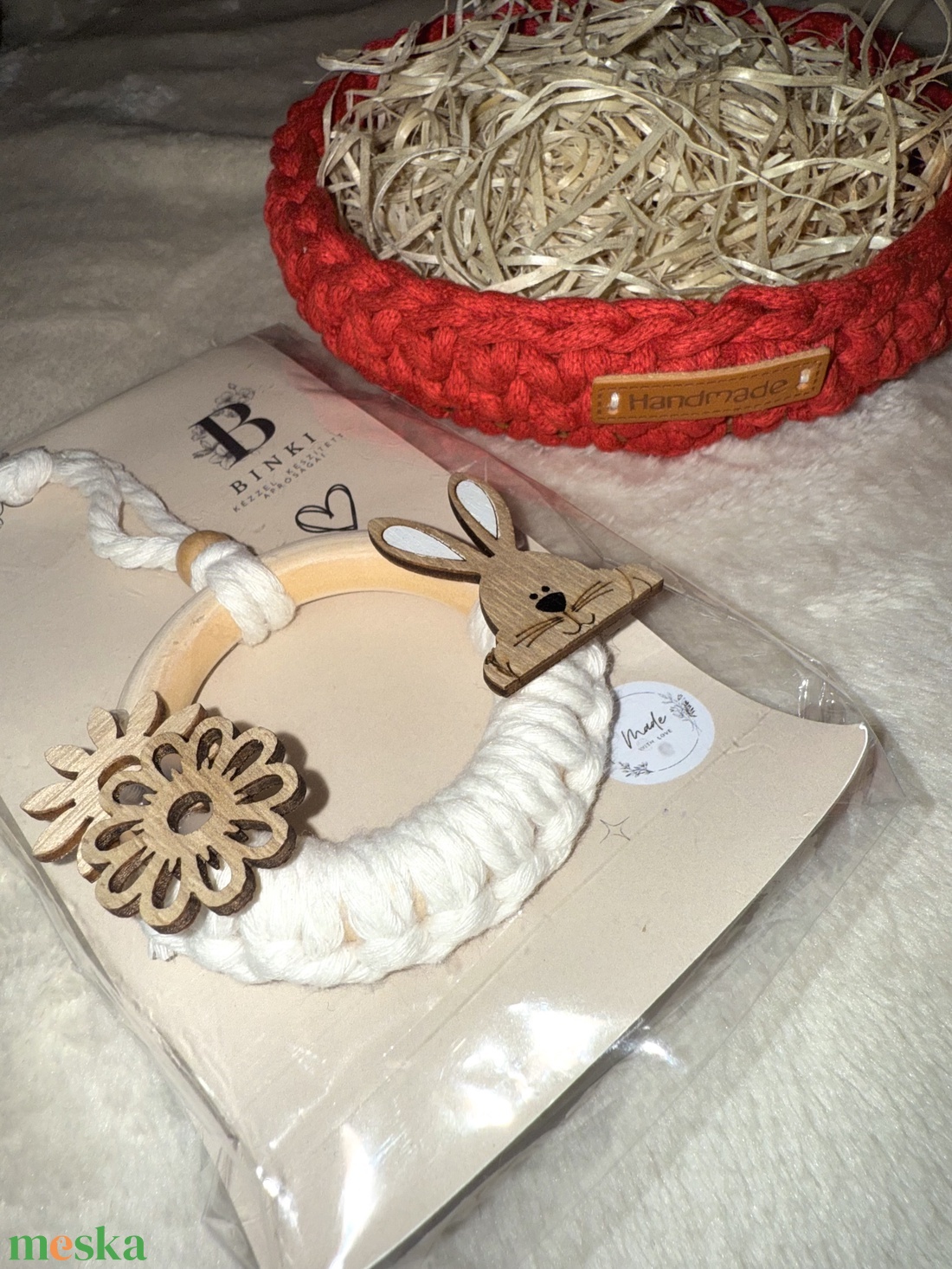 Piros húsvéti kosár csomag - otthon & életmód - dekoráció - húsvéti asztaldíszek - Meska.hu