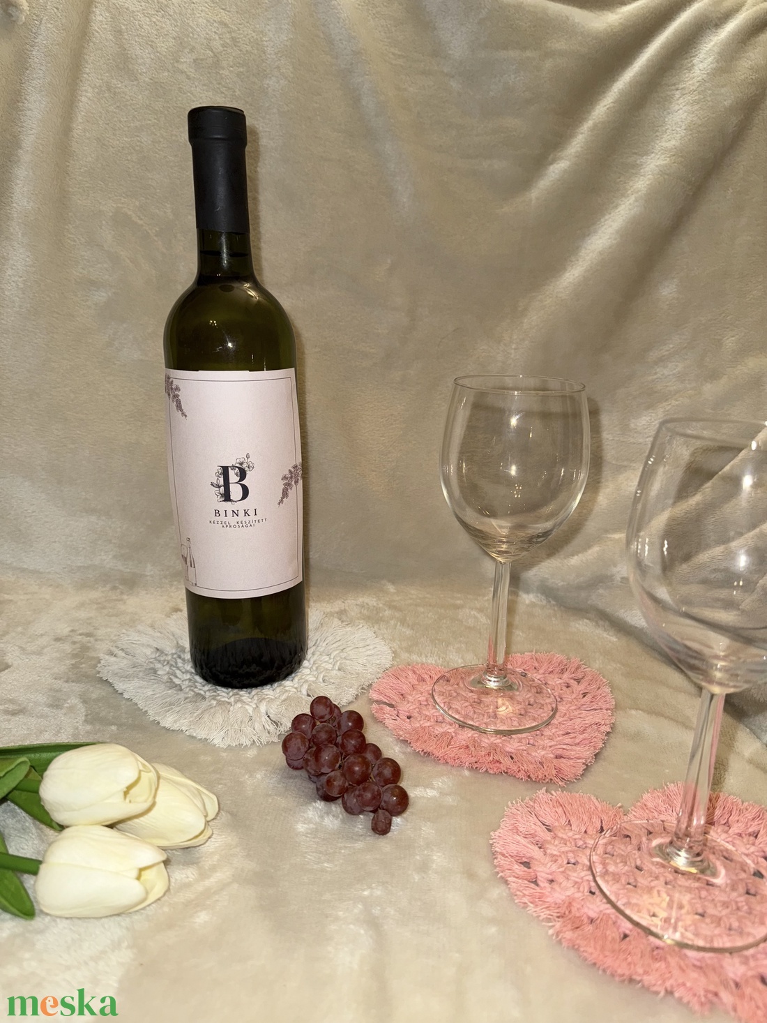 Szív pohár alátét - otthon & életmód - konyhafelszerelés, tálalás - tálalás - tányér- és poháralátét - Meska.hu