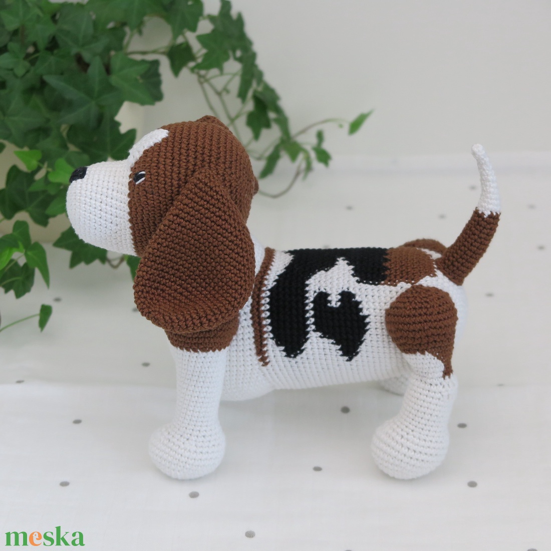 Horgolt Beagle kutya egyedi foltokkal - játék & sport - plüssállat & játékfigura - kutya - Meska.hu