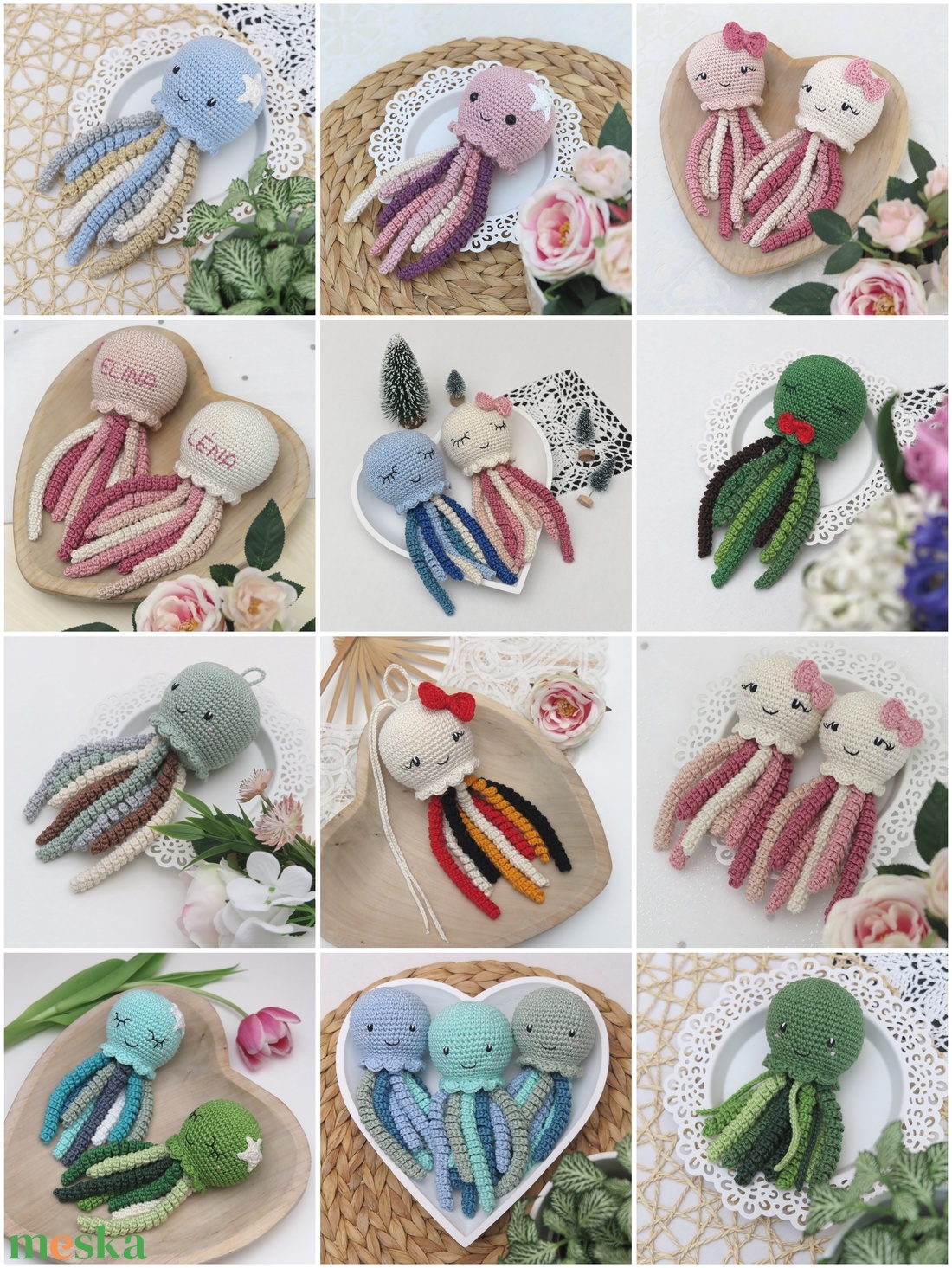 Horgolt pink polip újszülötteknek - Bababarát alvóka (100% pamut) - baba - mama - baba játékok - szundikendő, alvóka - Meska.hu