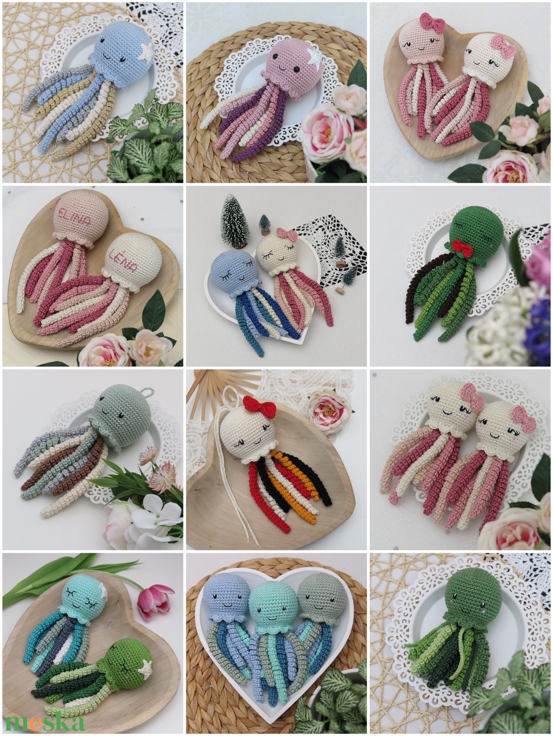 Horgolt zöld PICi polip koraszülötteknek � Bababarát korapolip újszülötteknek (100% pamut) - baba - mama - baba játékok - szundikendő, alvóka - Meska.hu