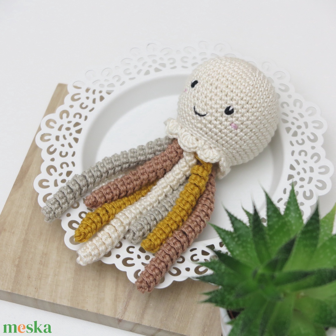 Horgolt krém PICi polip koraszülötteknek � Bababarát korapolip újszülötteknek (100% pamut) - játék & sport - plüssállat & játékfigura - polip, medúza - Meska.hu