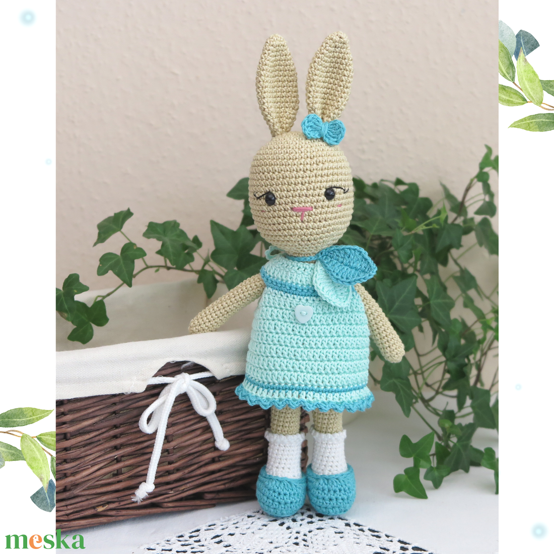 Horgolt, öltöztethető Rózi nyuszi - játék & sport - plüssállat & játékfigura - nyuszi - Meska.hu