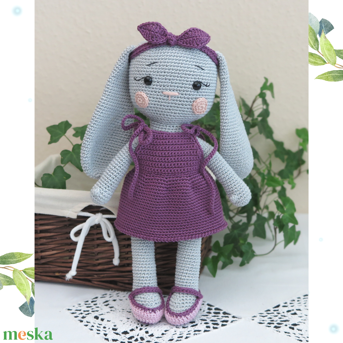 Horgolt, öltöztethető Szofi nyuszi (30 cm magas) - játék & sport - plüssállat & játékfigura - nyuszi - Meska.hu