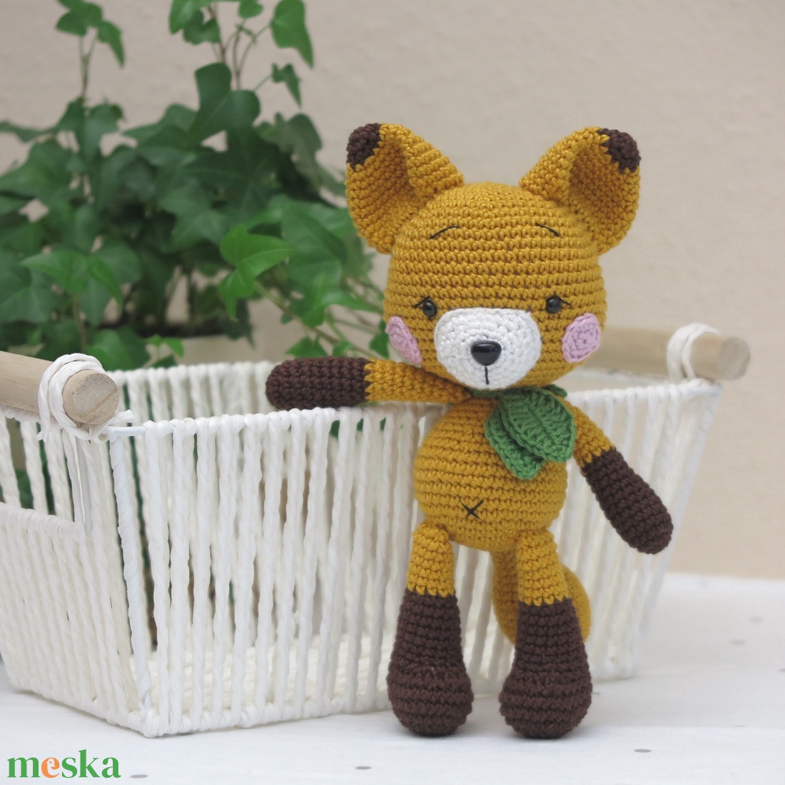 Horgolt amigurumi róka (aranysárga) - játék & sport - plüssállat & játékfigura - róka - Meska.hu