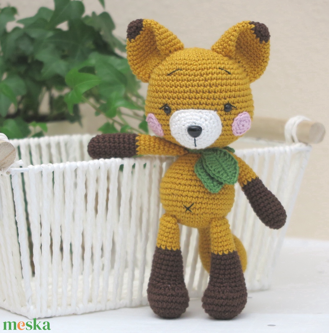 Horgolt amigurumi róka (aranysárga) - játék & sport - plüssállat & játékfigura - róka - Meska.hu