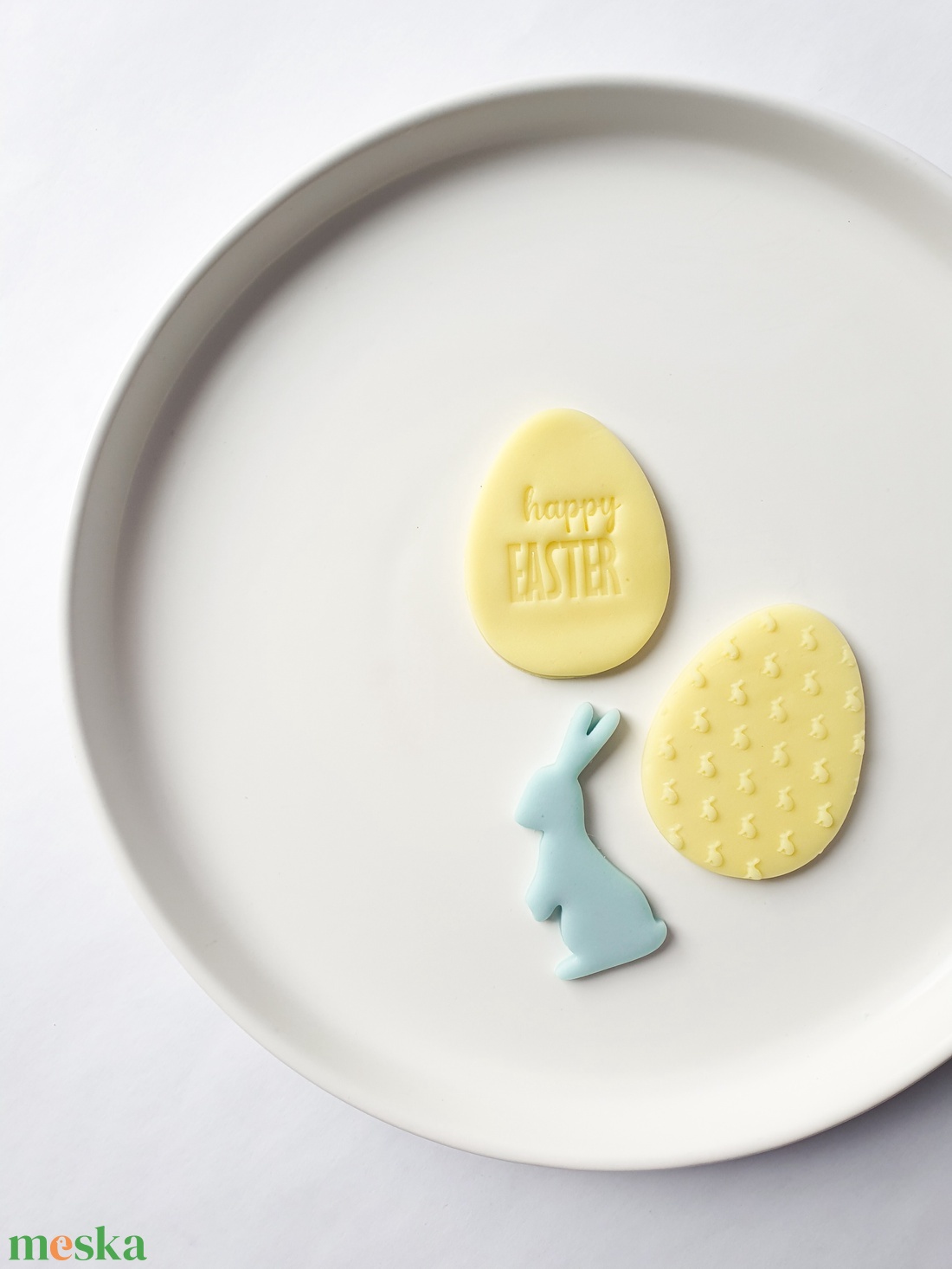 Agyag, polymer clay, égethető gyurma, mézeskalács, keksz, süti, szappan bélyegző, HAPPY EASTER - kellékek & szerszámok - díszíthető tárgyak - kerámia - Meska.hu