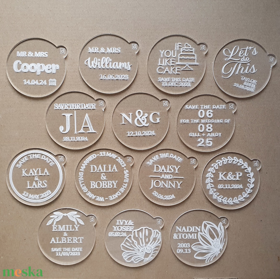 Személyre szabható kekszpecsétek esküvői témában - kellékek & szerszámok - díszíthető tárgyak - kerámia - Meska.hu