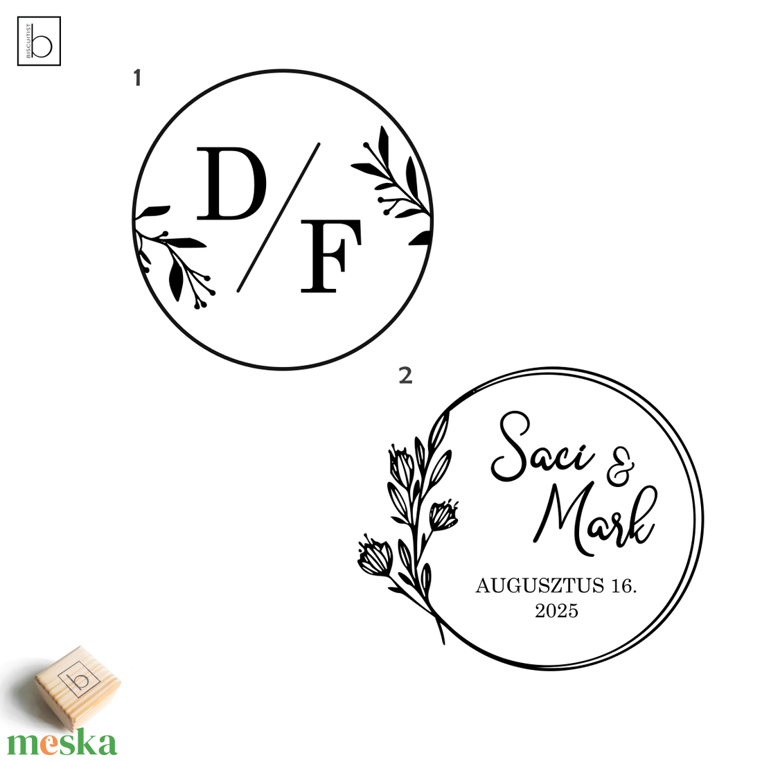 Esküvői körpecsét, személyre szabható bélyegző, egyedi jegyespár nyomda - esküvő - emlék & ajándék - köszönőajándék - Meska.hu
