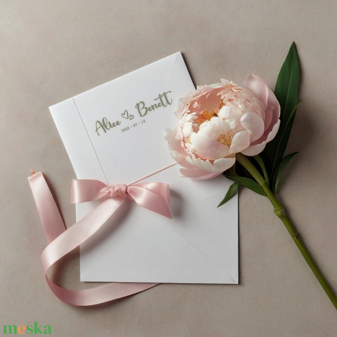 Esküvői pecsét, személyre szabható bélyegző, névvel, dátummal, jegyespár nyomda - esküvő - emlék & ajándék - köszönőajándék - Meska.hu