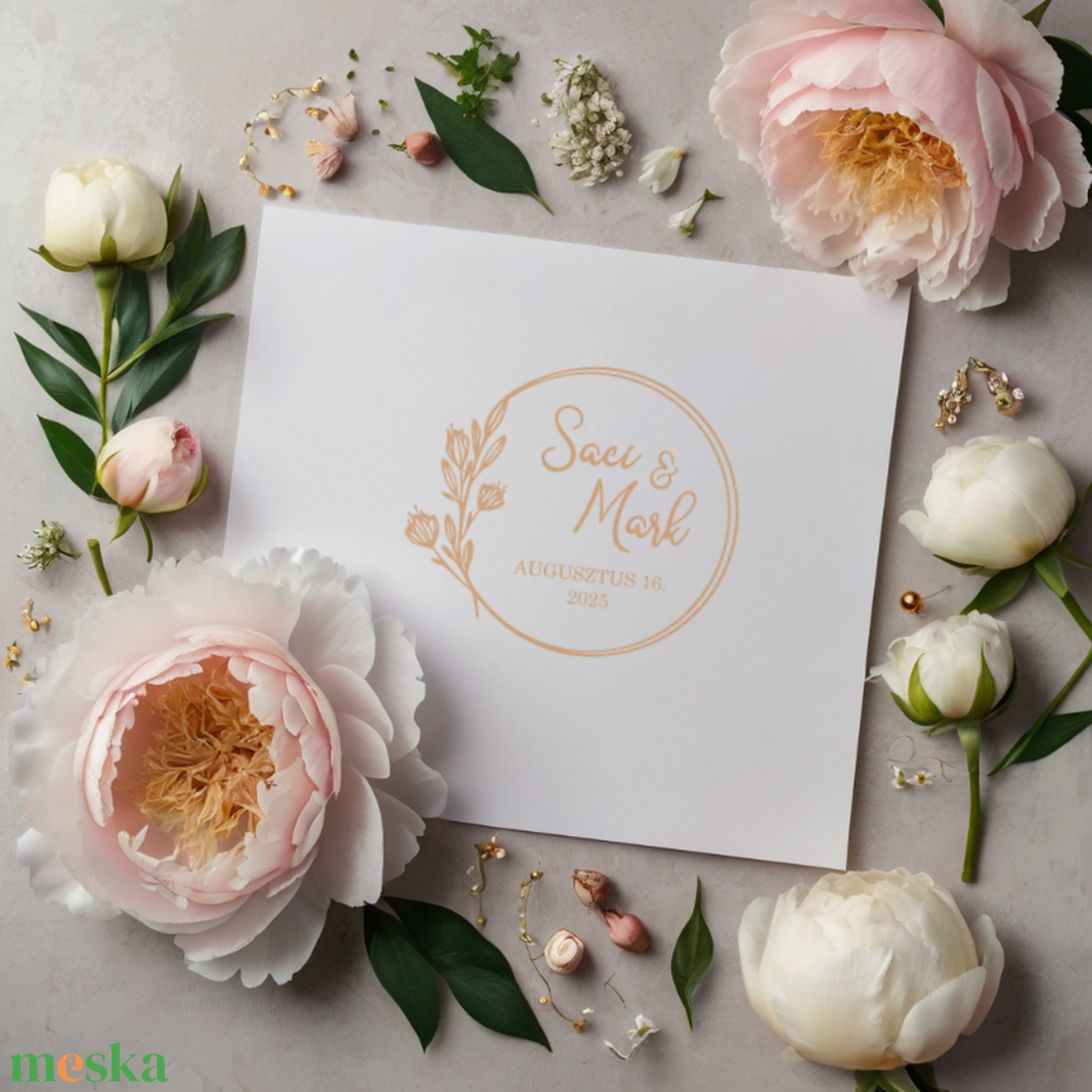 Esküvői körpecsét, személyre szabható bélyegző, egyedi jegyespár nyomda - esküvő - emlék & ajándék - köszönőajándék - Meska.hu