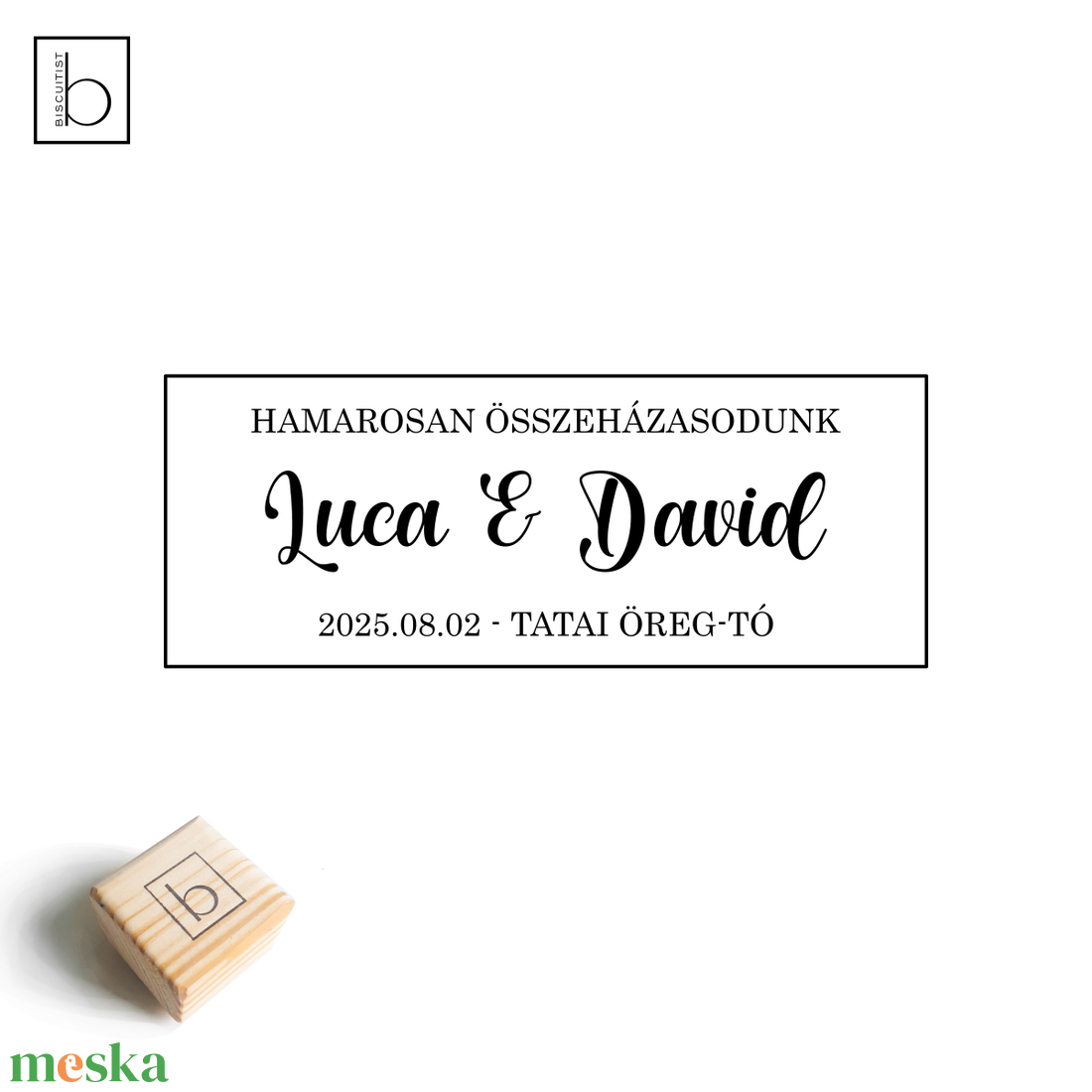 Esküvői pecsét, személyre szabható bélyegző névvel, dátummal, helyszínnel, jegyespár nyomda - otthon & életmód - papír, írószer - pecsétek - pecsétnyomó, bélyegző - Meska.hu
