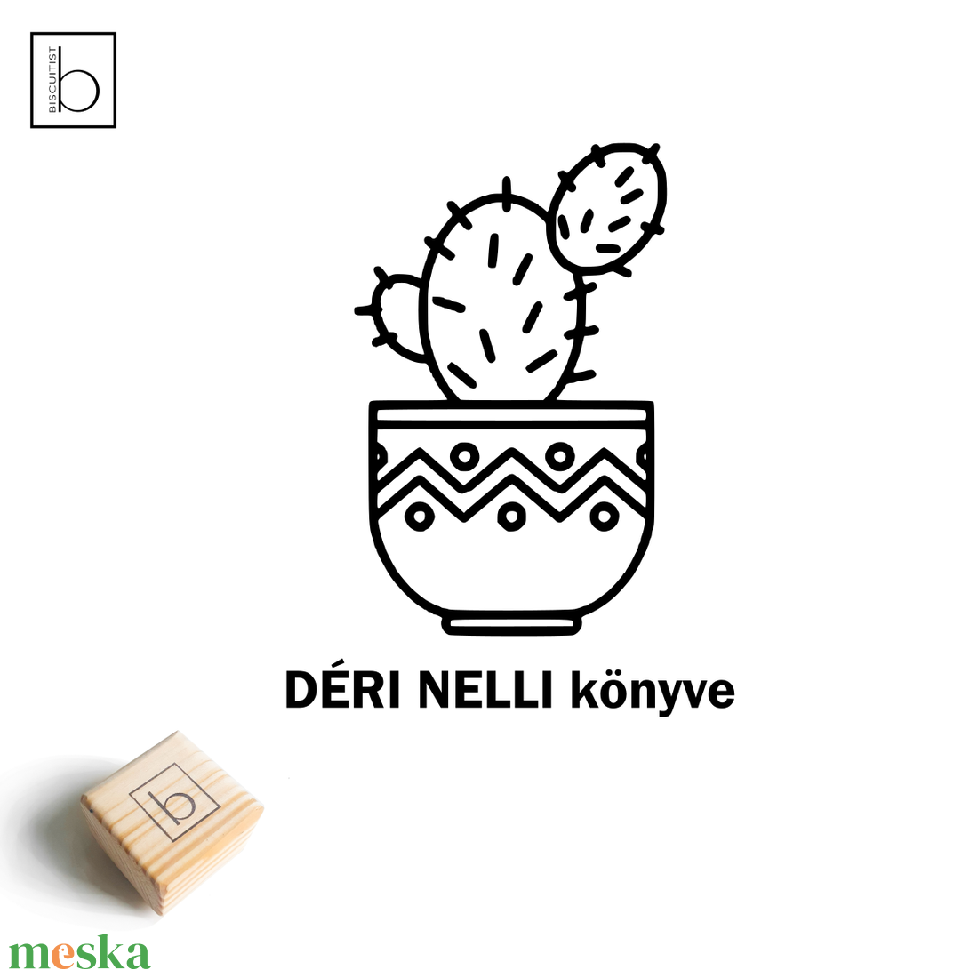 Ex libris pecsét, személyre szabható bélyegző, könyv nyomda - Kaktusz - könyv & zene - ex libris pecsét - Meska.hu