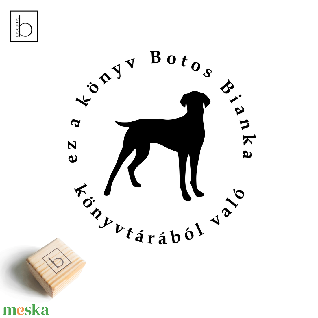 Ex libris pecsét, személyre szabható bélyegző, könyv nyomda - Vizsla - könyv & zene - ex libris pecsét - Meska.hu