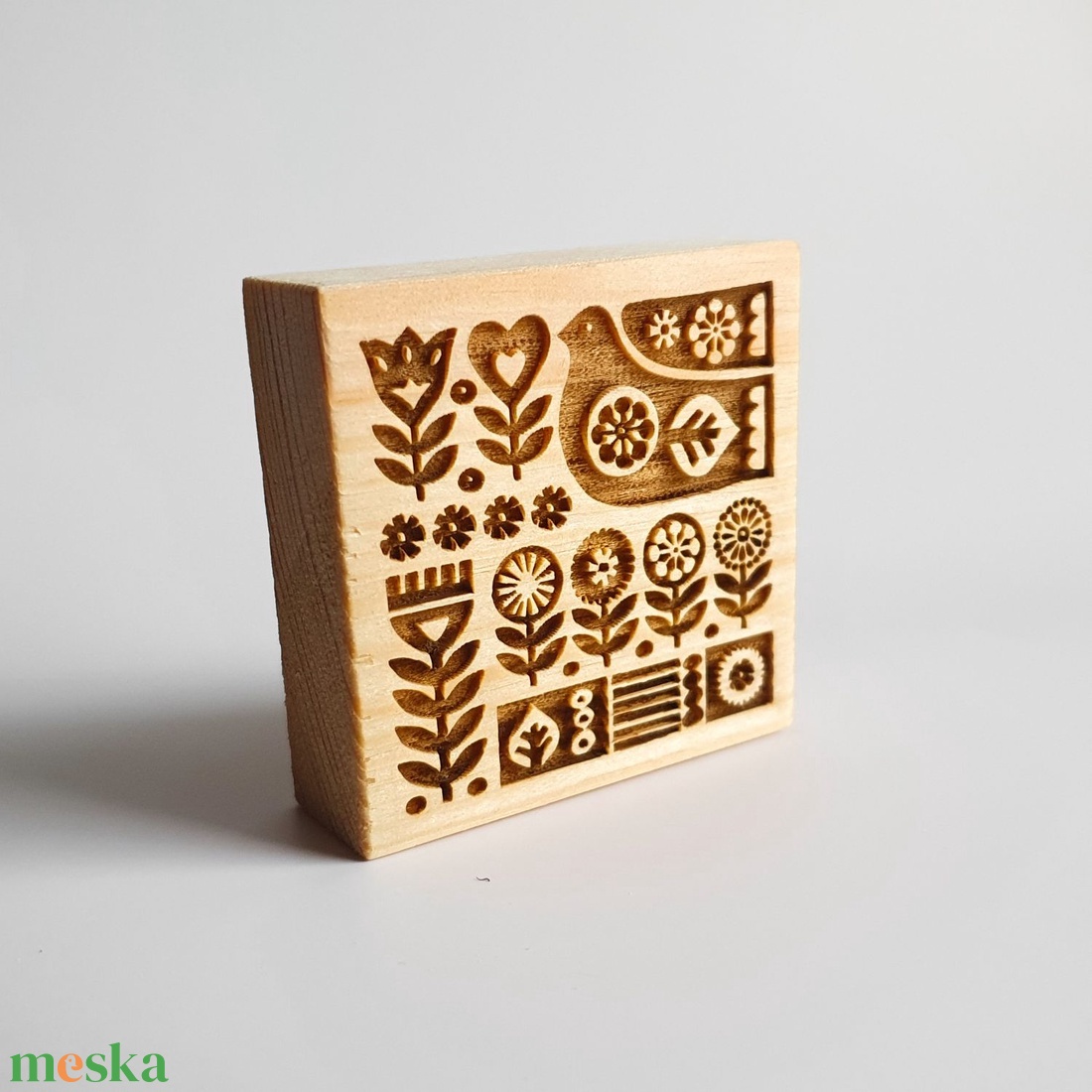 Folklór galamb - Karácsonyi mézeskalács kekszpecsét - otthon & életmód - konyhafelszerelés, tálalás - sütés, főzés - sütidísz - Meska.hu