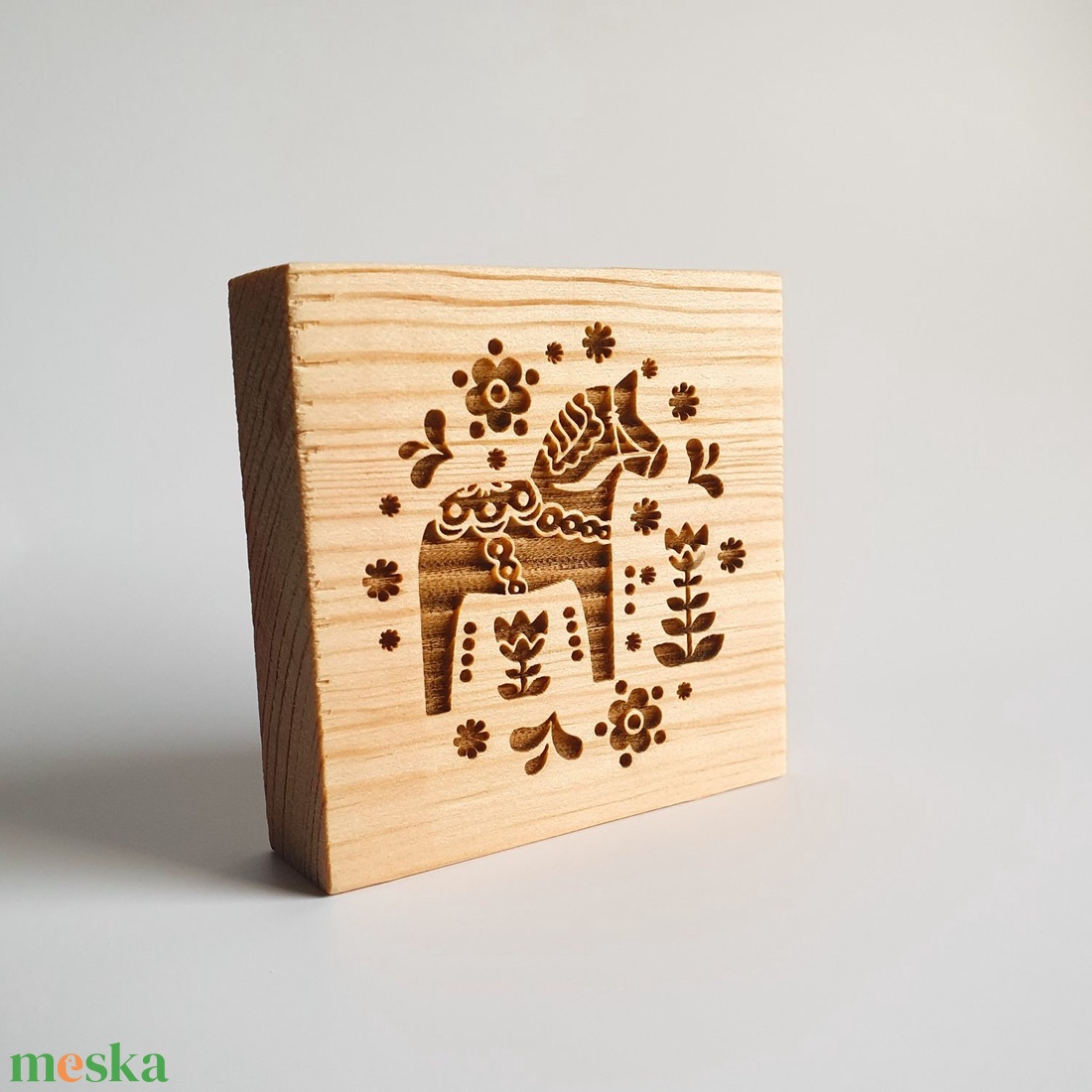 Dala ló - Karácsonyi mézeskalács kekszpecsét folklór skandináv mintával - otthon & életmód - konyhafelszerelés, tálalás - sütés, főzés - sütidísz - Meska.hu