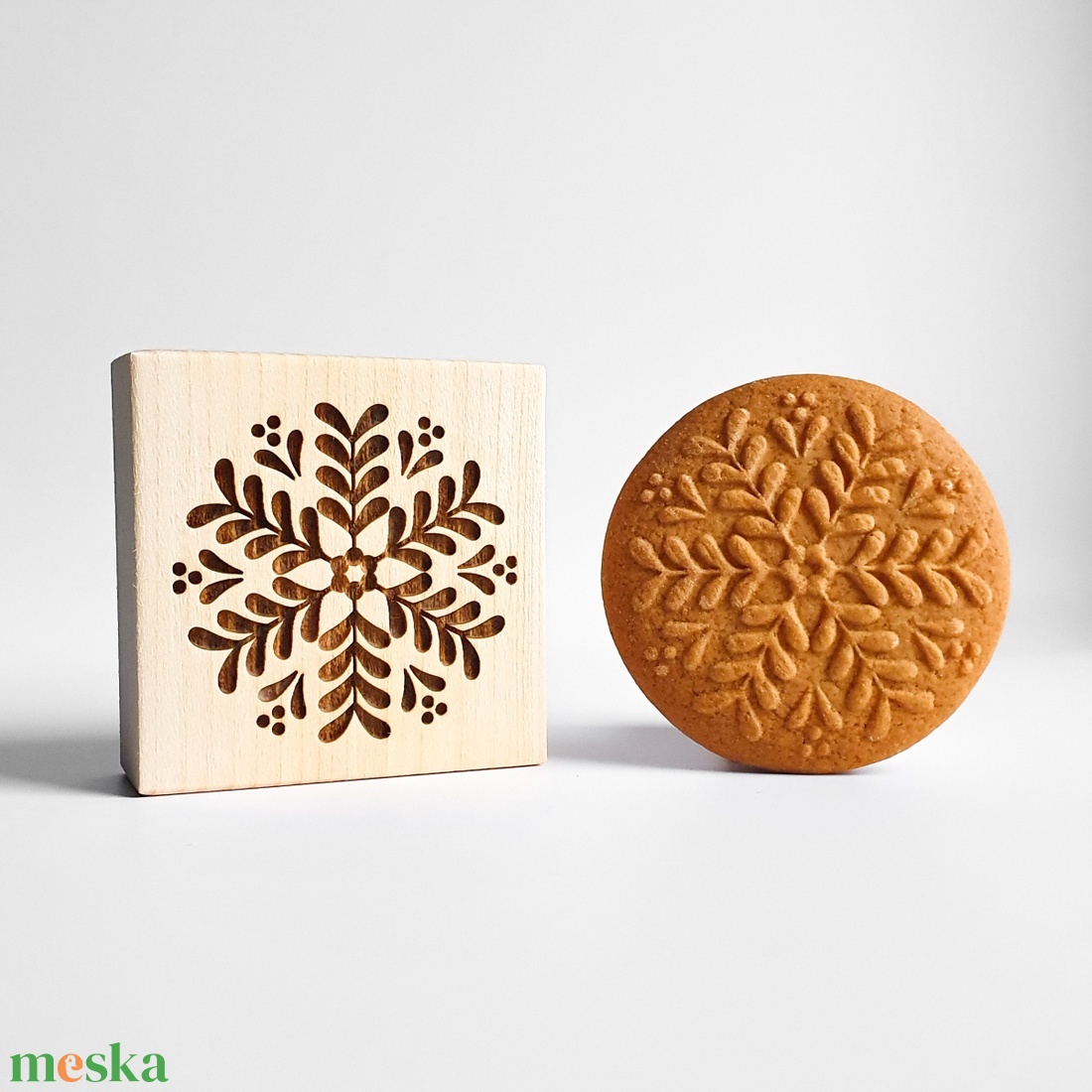 Levél csillag sütipecsét - Mézeskalácshoz és spekulatius kekszhez - otthon & életmód - konyhafelszerelés, tálalás - sütés, főzés - sütidísz - Meska.hu