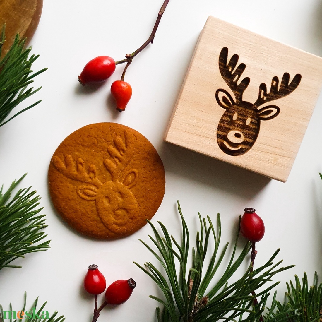 Rudolf a rénszarvas sütipecsét- Mézeskalácshoz és spekulatius kekszhez - otthon & életmód - konyhafelszerelés, tálalás - sütés, főzés - sütidísz - Meska.hu