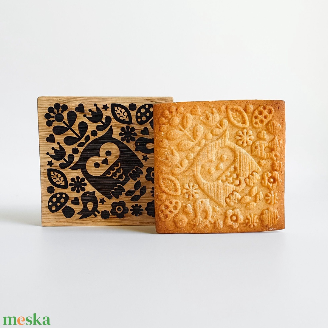 Skandináv stílusú bagoly sütipecsét - Mézeskalácshoz és spekulatius kekszhez - otthon & életmód - konyhafelszerelés, tálalás - sütés, főzés - sütidísz - Meska.hu