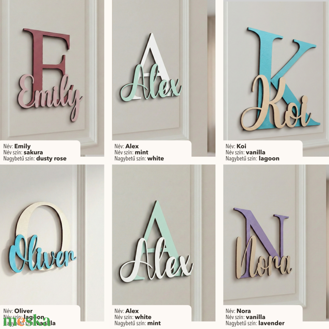 Egyedi fa névtábla  - személyre szabott gyerekszoba és babaszoba ajtódísz - otthon & életmód - dekoráció - ajtó- és ablak dekoráció - ajtótábla - Meska.hu