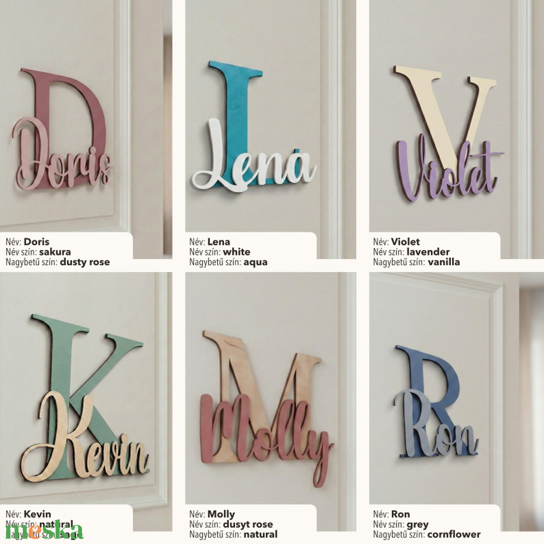 Egyedi fa névtábla  - személyre szabott gyerekszoba és babaszoba ajtódísz - otthon & életmód - dekoráció - ajtó- és ablak dekoráció - ajtótábla - Meska.hu