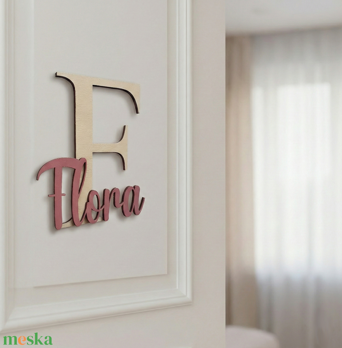 Egyedi fa névtábla  - személyre szabott gyerekszoba és babaszoba ajtódísz - otthon & életmód - dekoráció - ajtó- és ablak dekoráció - ajtótábla - Meska.hu