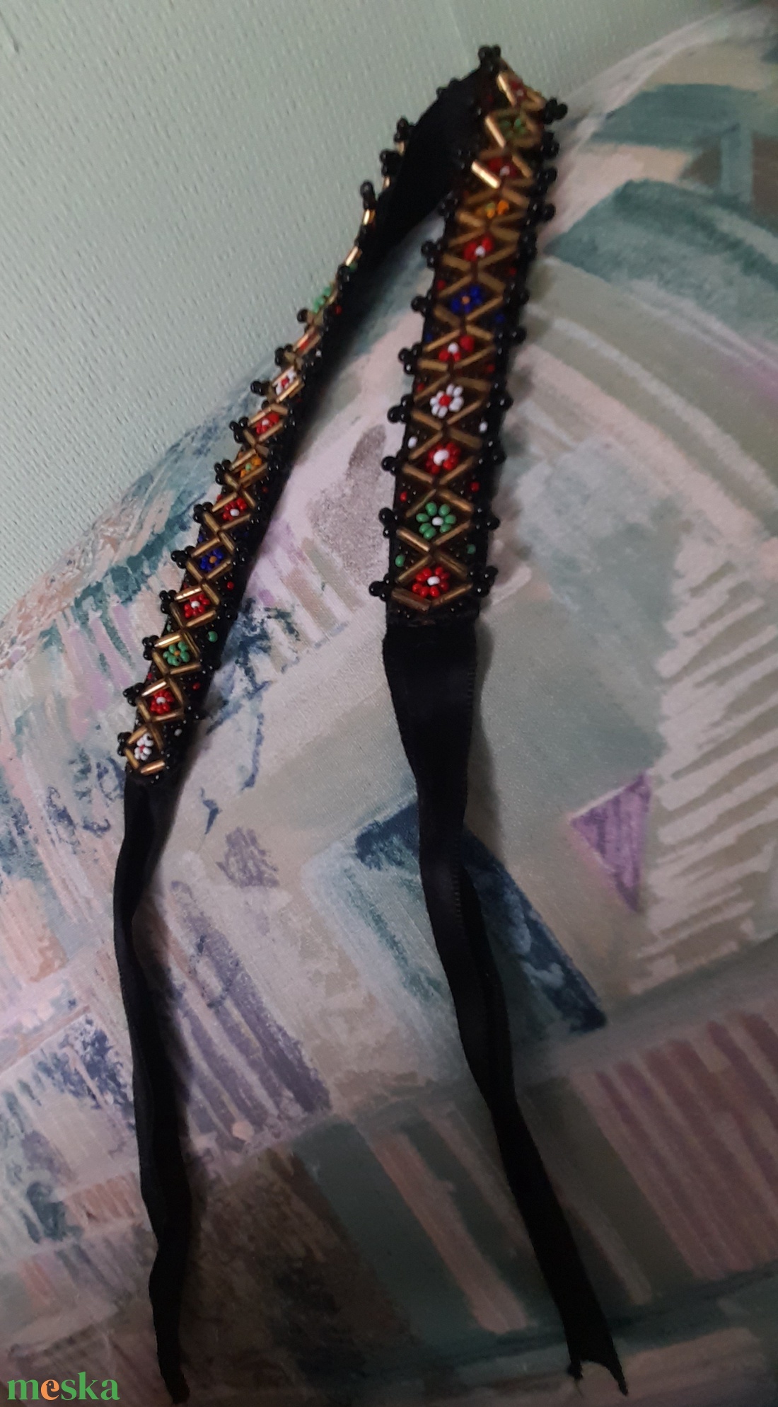 Népi gyöngy nyakék - ékszer - nyaklánc - gyöngyös nyaklánc - Meska.hu