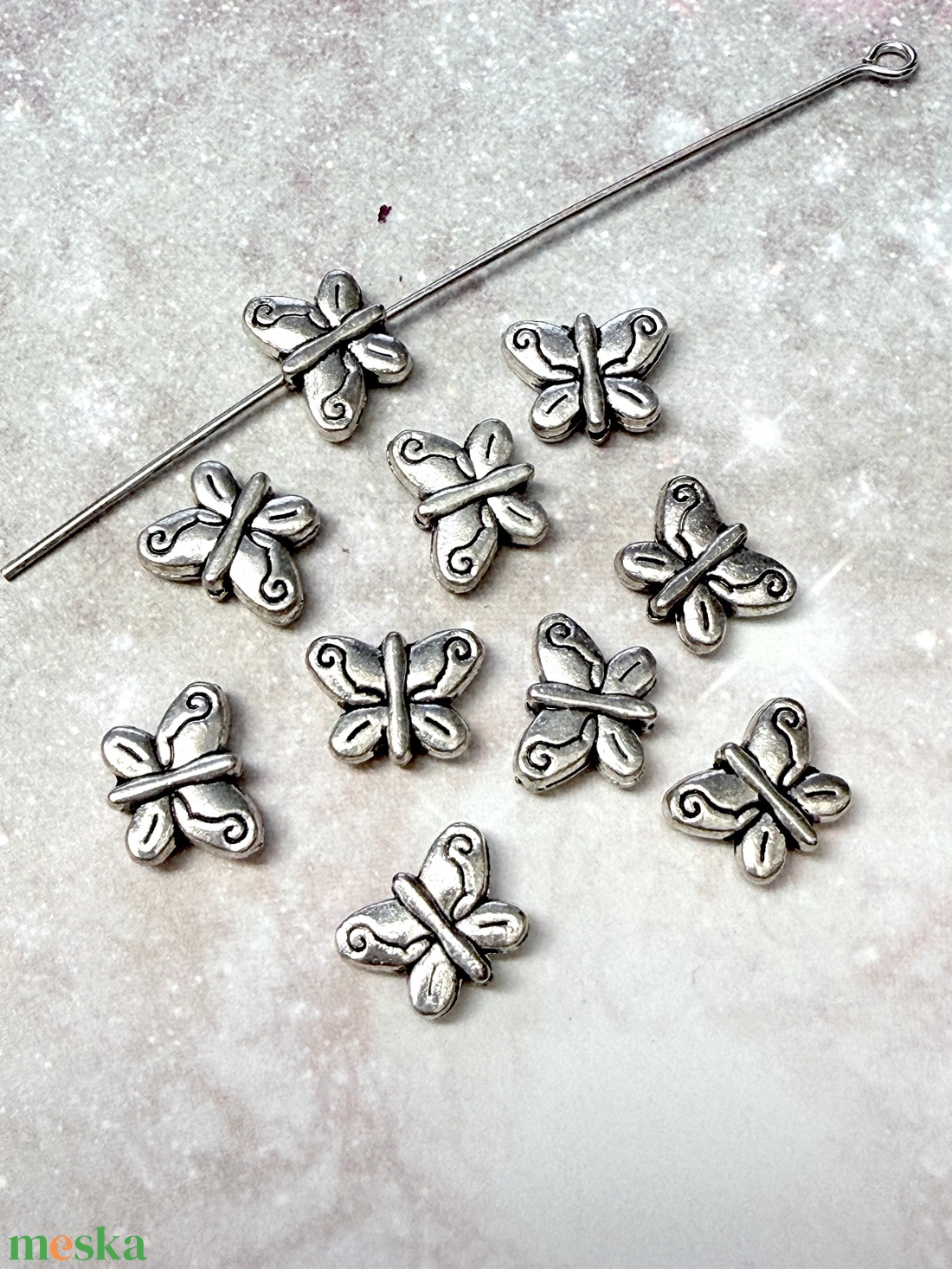 Pillangó köztes - 20 db - kellékek & szerszámok - gyöngyfűzés kellékek - fém köztesek - Meska.hu