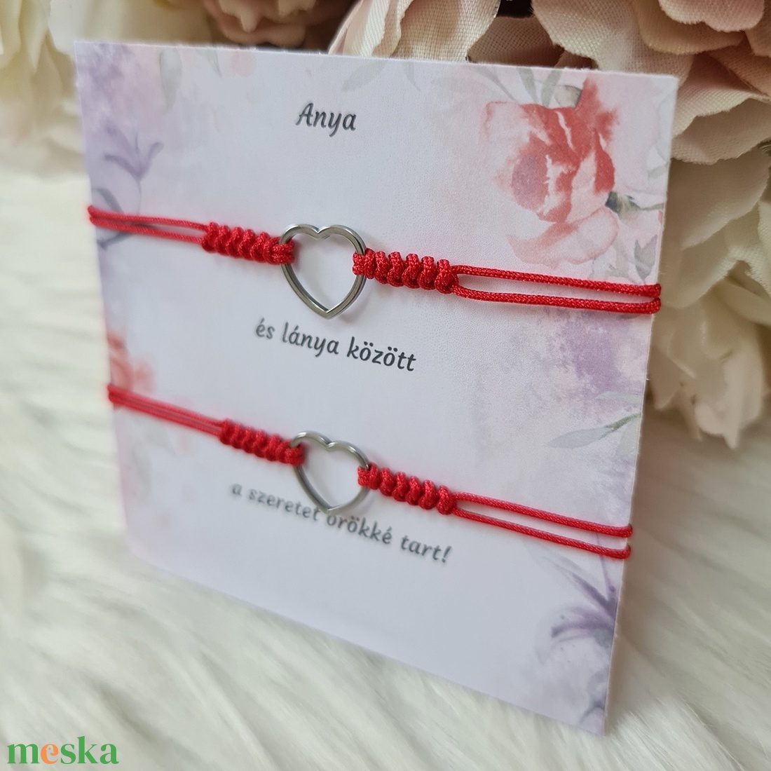 Anya lánya karkötő szett kísérőkártyával - ékszer - karkötő - fonott karkötő - Meska.hu