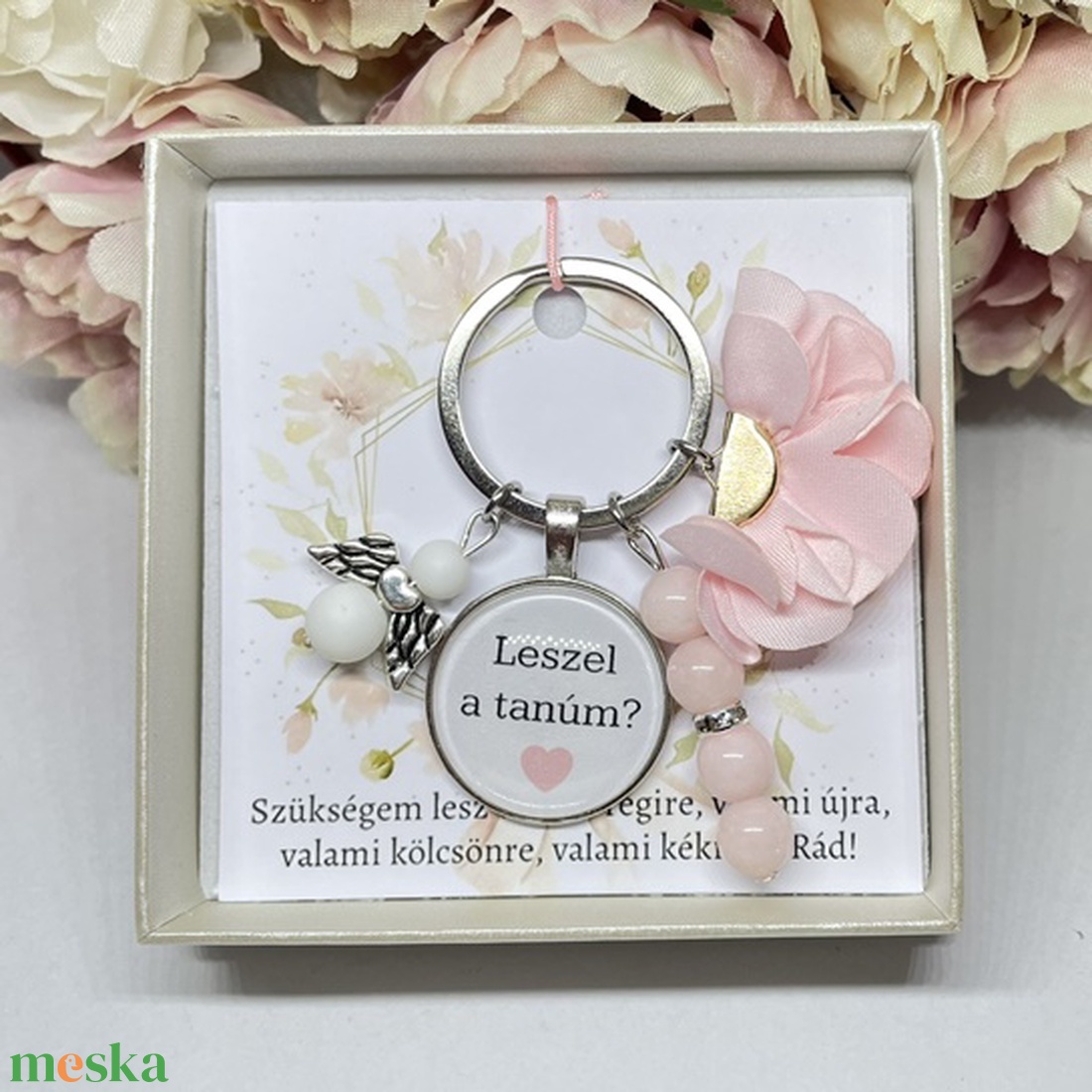 Tanú felkérő feliratos kulcstartó díszdobozban - táska & tok - kulcstartó & táskadísz - kulcstartó - Meska.hu