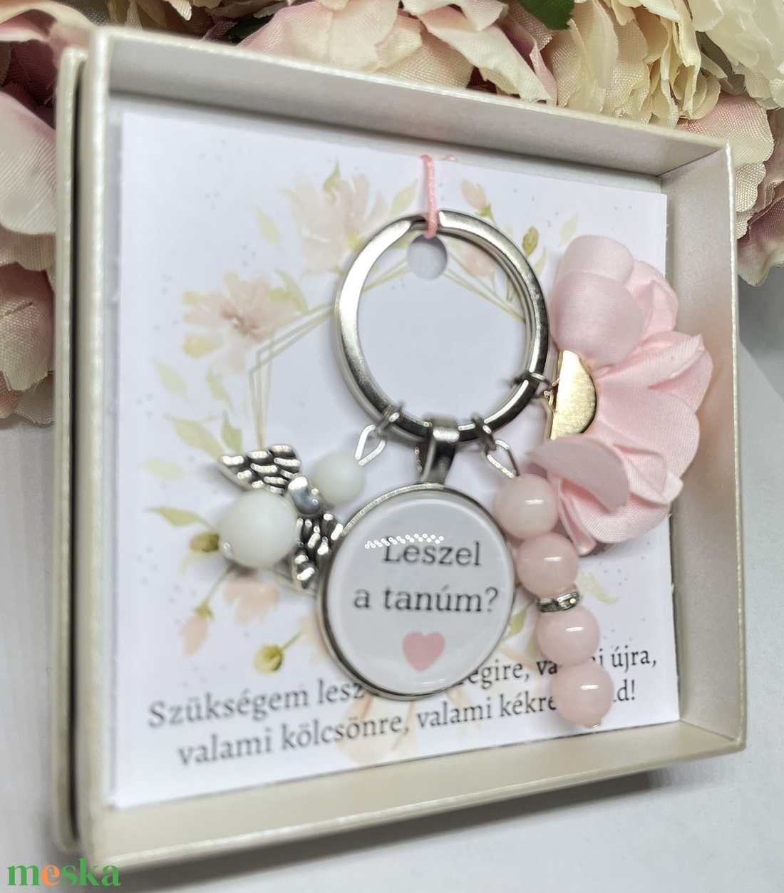 Tanú felkérő feliratos kulcstartó díszdobozban - táska & tok - kulcstartó & táskadísz - kulcstartó - Meska.hu