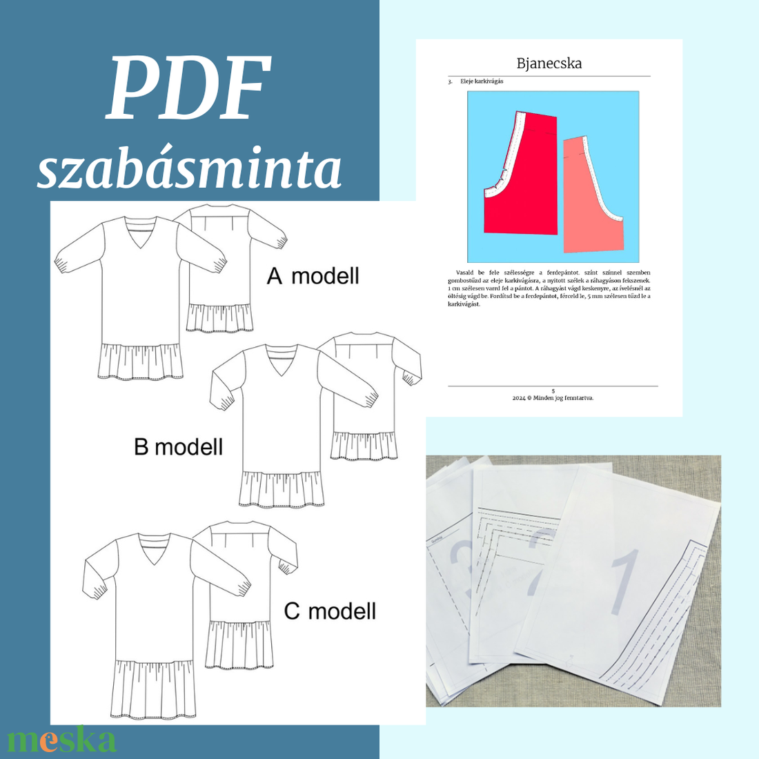 Laza ruha - PDF szabásminta - diy (csináld magad) - szabásminta, útmutató - szabásminta - Meska.hu Laza ruha - PDF szabásminta - diy (csináld magad) - szabásminta, útmutató - szabásminta - Meska.hu
