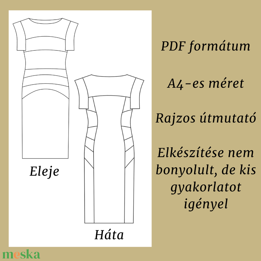 Íves ruha - PDF szabásminta - diy (csináld magad) - szabásminta, útmutató - szabásminta - Meska.hu Íves ruha - PDF szabásminta - diy (csináld magad) - szabásminta, útmutató - szabásminta - Meska.hu