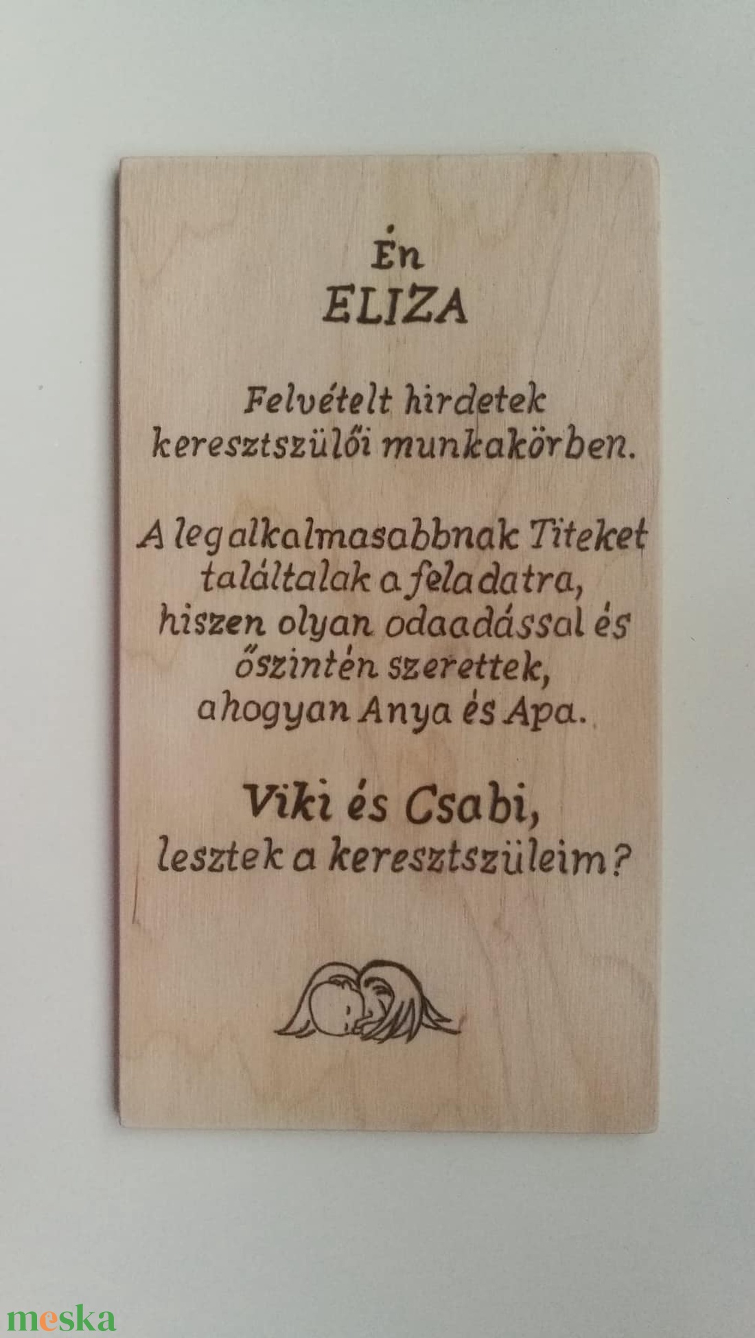 Keresztszülő felkérő tábla - otthon & életmód - dekoráció - fali és függő dekoráció - felirat - Meska.hu