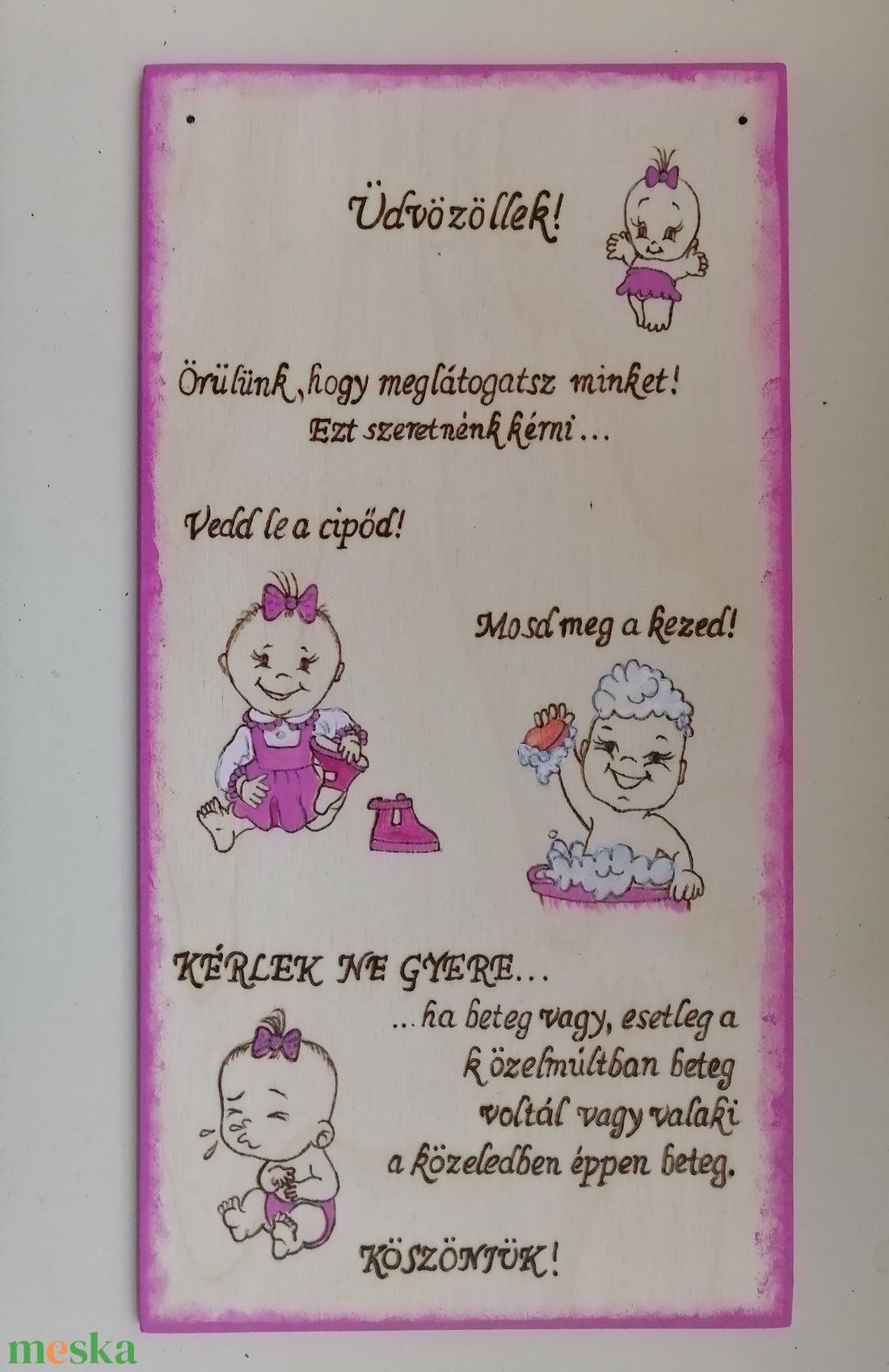 Tábla babalátogatóknak - otthon & életmód - dekoráció - kép & falikép - táblakép - Meska.hu