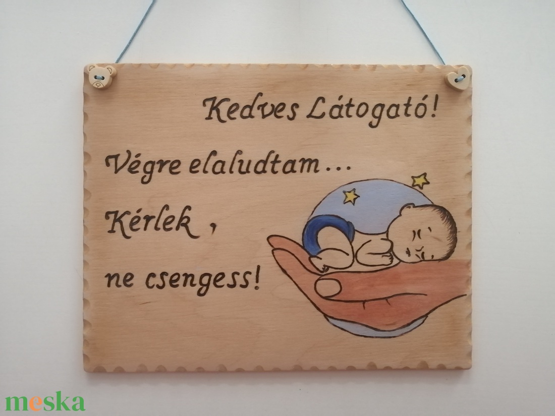 Kopogtató- alszik a baba - otthon & életmód - dekoráció - ajtó- és ablak dekoráció - ajtódísz & kopogtató - Meska.hu