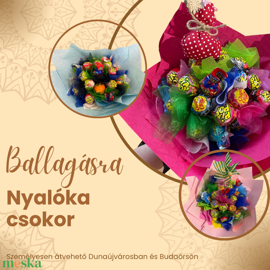 Nyalóka csokor - otthon & életmód - dekoráció - virágdísz és tartó - csokor & virágdísz - Meska.hu Nyalóka csokor - otthon & életmód - dekoráció - virágdísz és tartó - csokor & virágdísz - Meska.hu