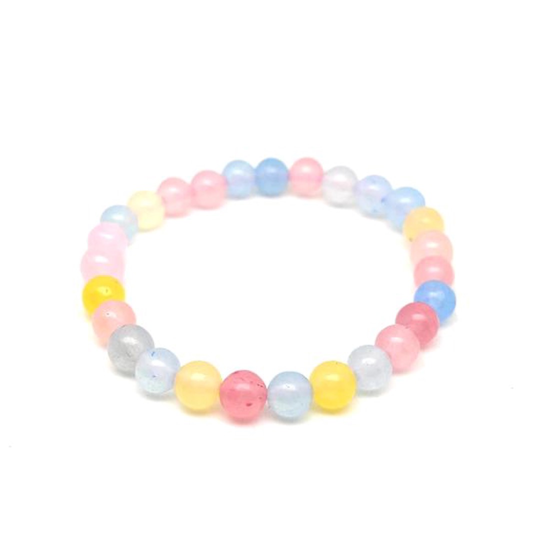 Jáde szinezett gyerek golyó karkötő multi 6mm - ékszer - karkötő - ásványkarkötő - Meska.hu