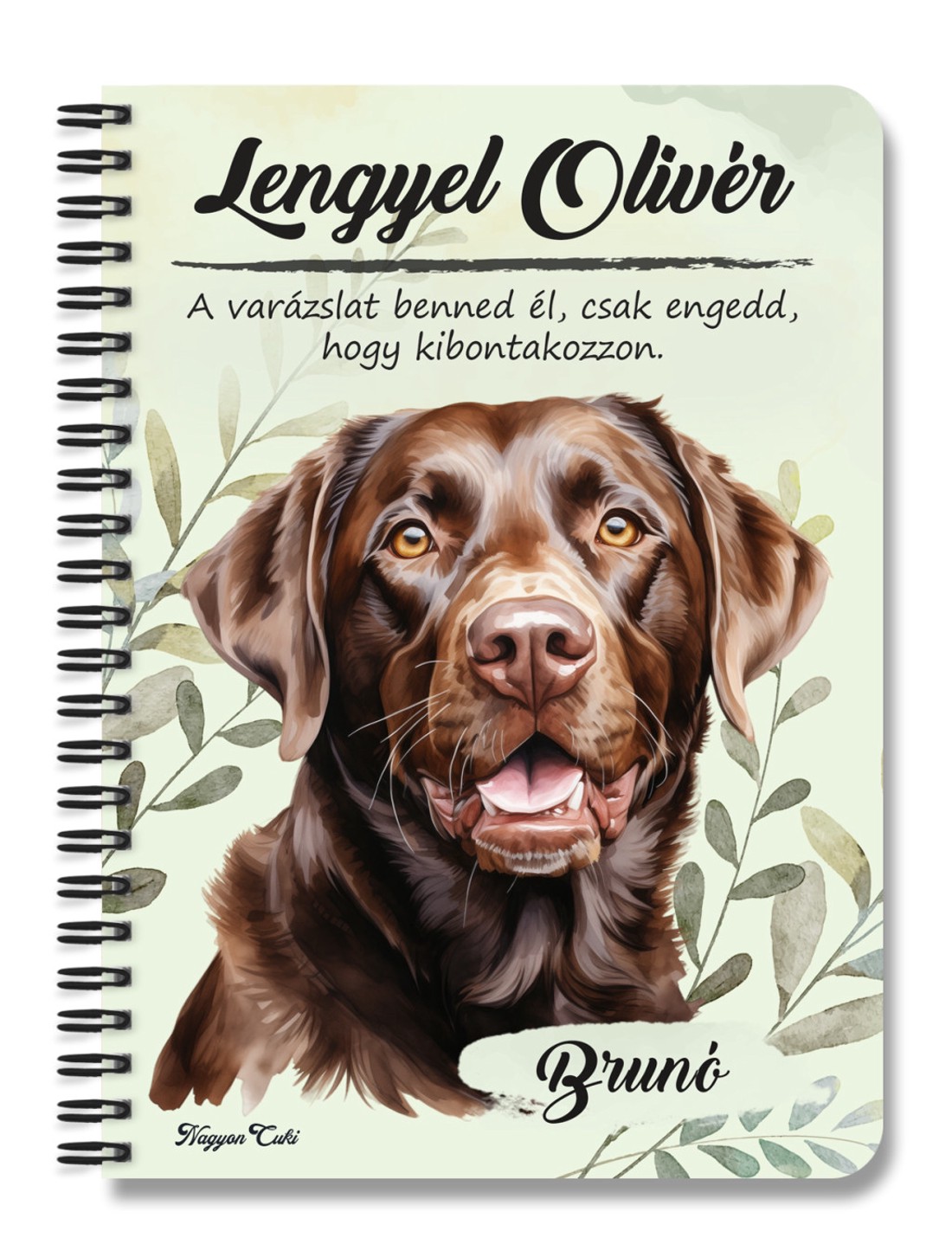 Személyre szabható - Barna labrador portré mintás A6-os füzet - otthon & életmód - papír, írószer - jegyzetfüzet & napló - Meska.hu