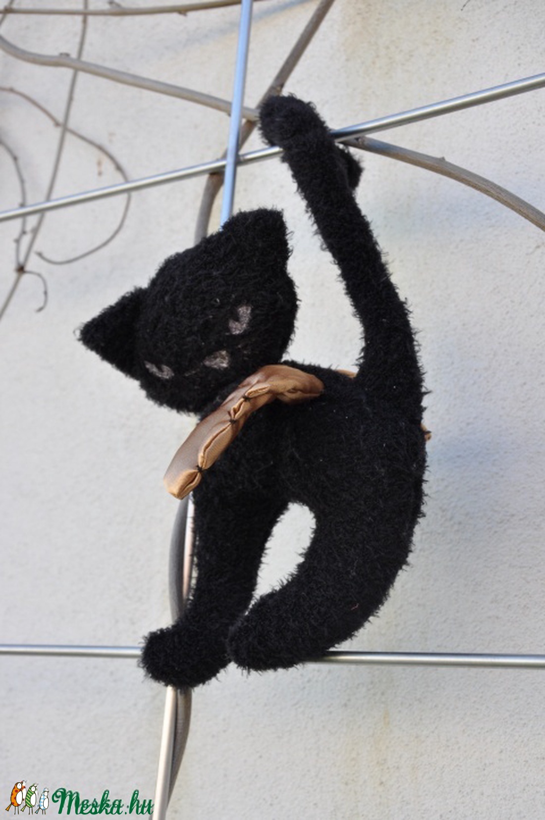 Blackie a fekete szárnyas plüss cica -  - Meska.hu