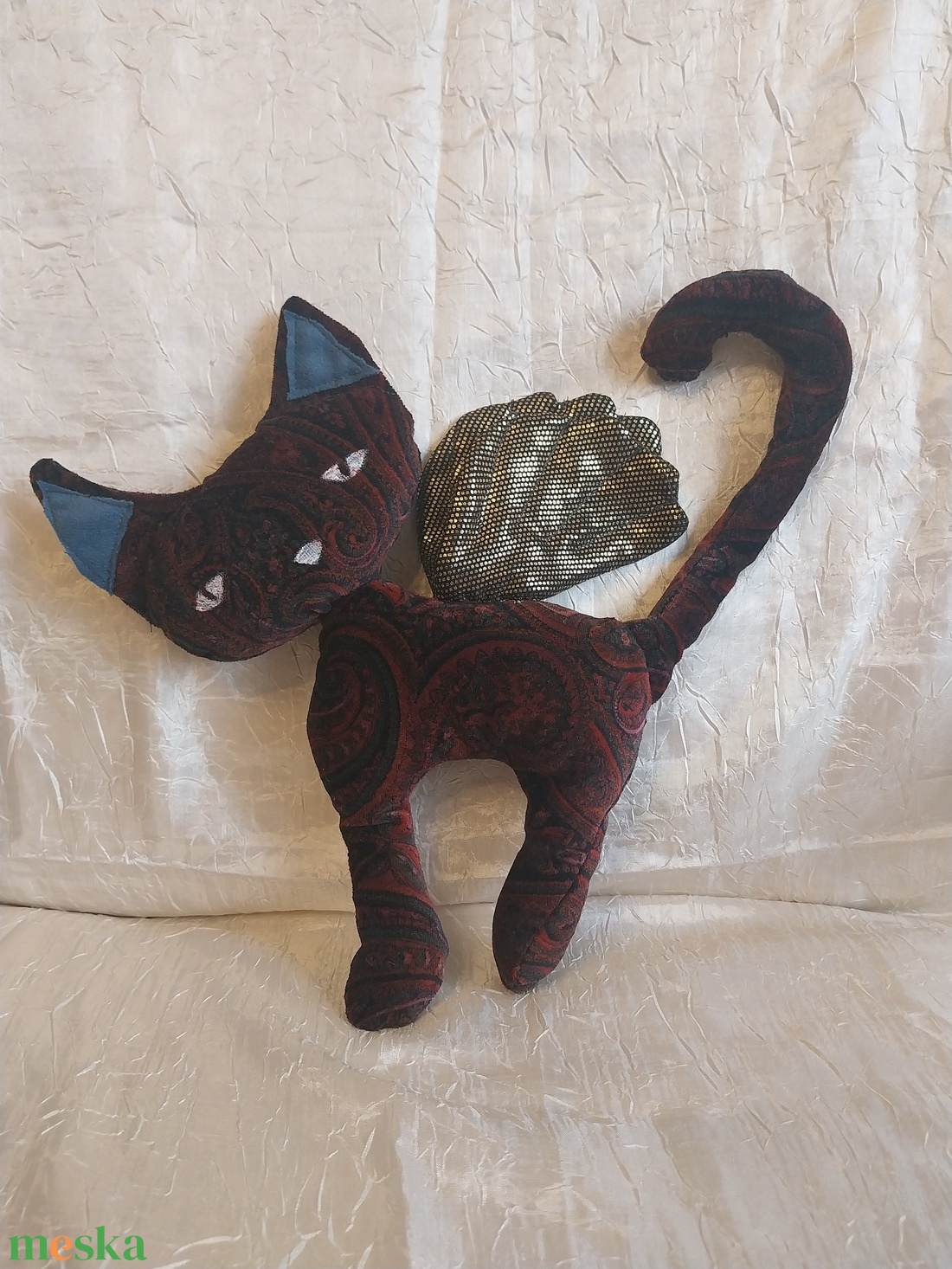 Bársony szárnyas cica - játék & sport - plüssállat & játékfigura - cica - Meska.hu