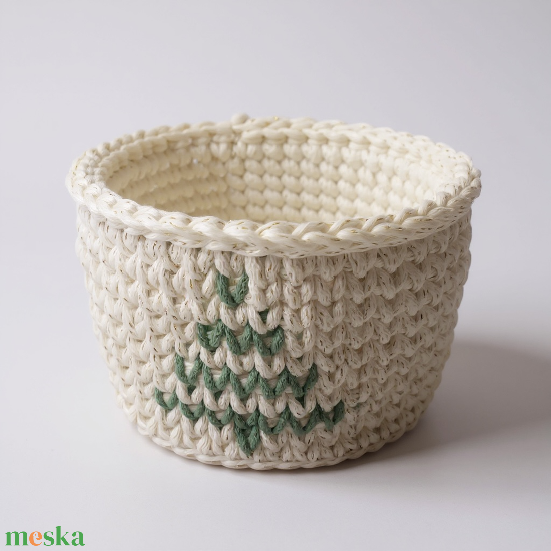 Horgolt karácsonyi tároló - karácsony - karácsonyi lakásdekoráció - ünnepi asztaldekoráció - Meska.hu