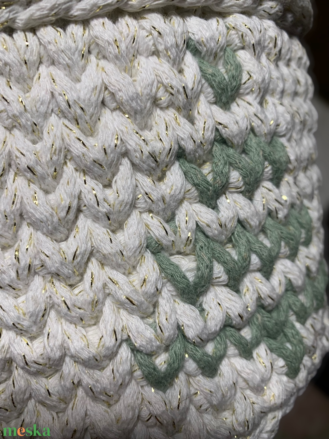 Horgolt karácsonyi tároló - karácsony - karácsonyi lakásdekoráció - ünnepi asztaldekoráció - Meska.hu