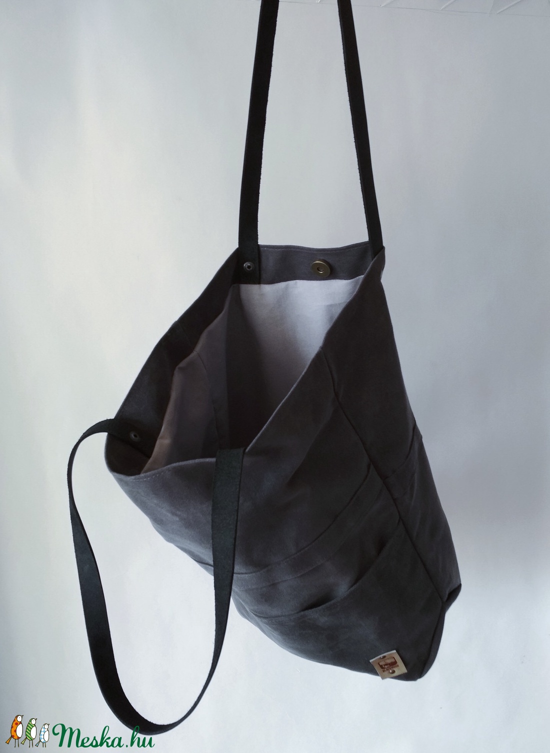 SPARROW viaszolt vászon tote bag / grafitszürke - táska & tok - kézitáska & válltáska - válltáska - Meska.hu SPARROW viaszolt vászon tote bag / grafitszürke - táska & tok - kézitáska & válltáska - válltáska - Meska.hu